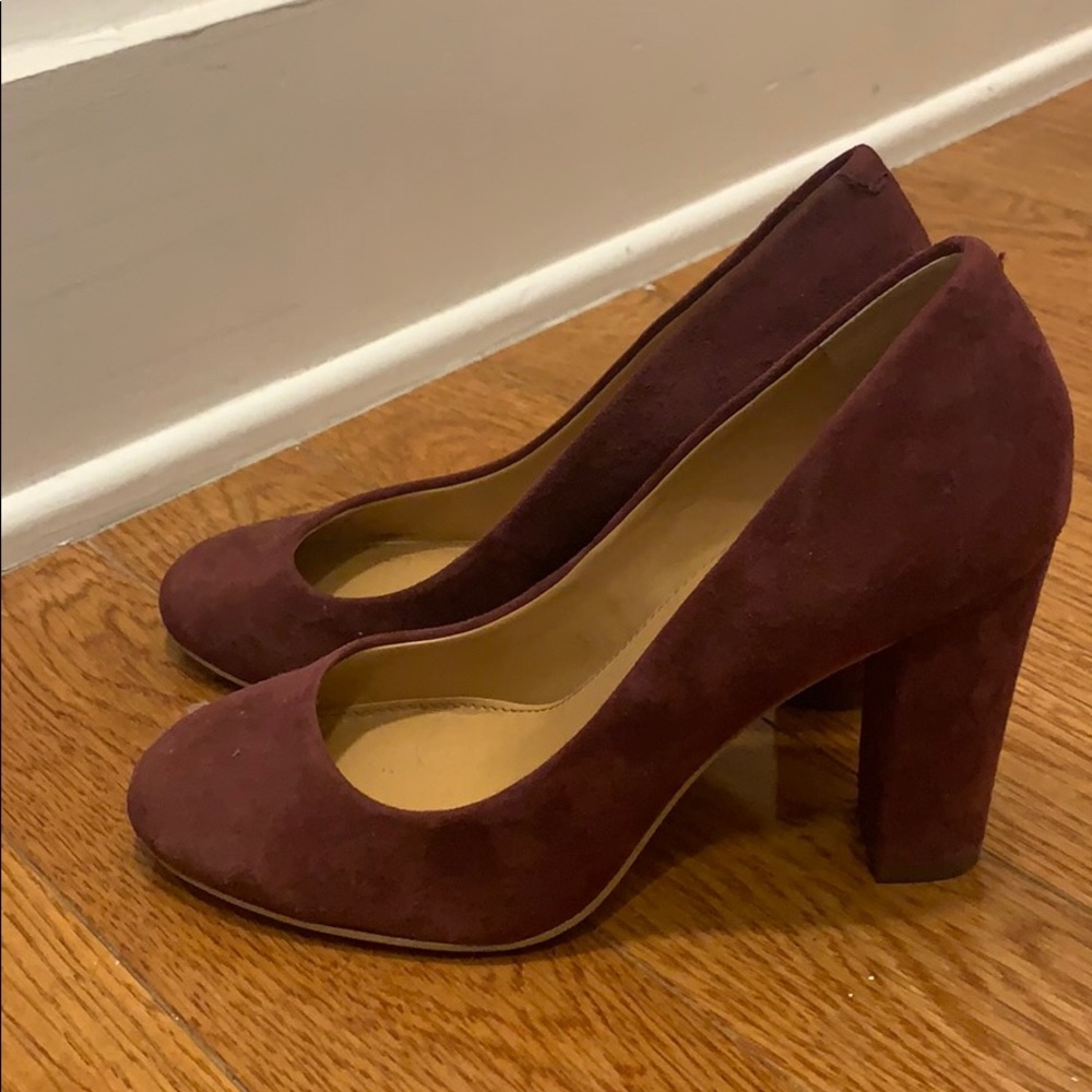 Jcrew maroon suede heels